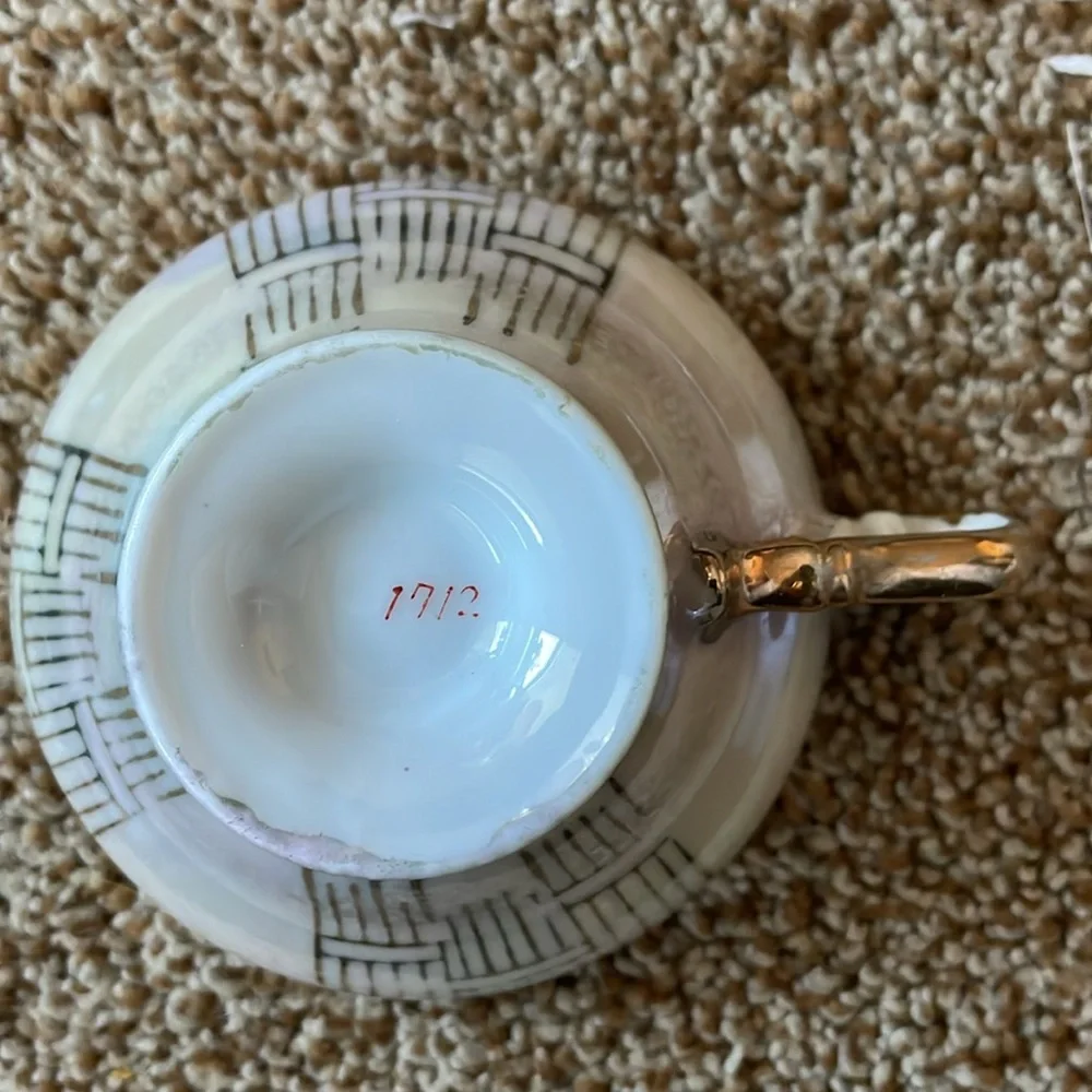 VTG Demi Cup and Saucer Floral 1912